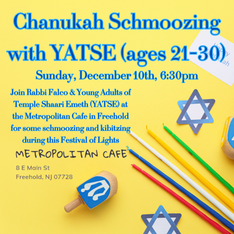 Banner Image for Chanukah Schmoozing with YATSE (Ages 21-30)